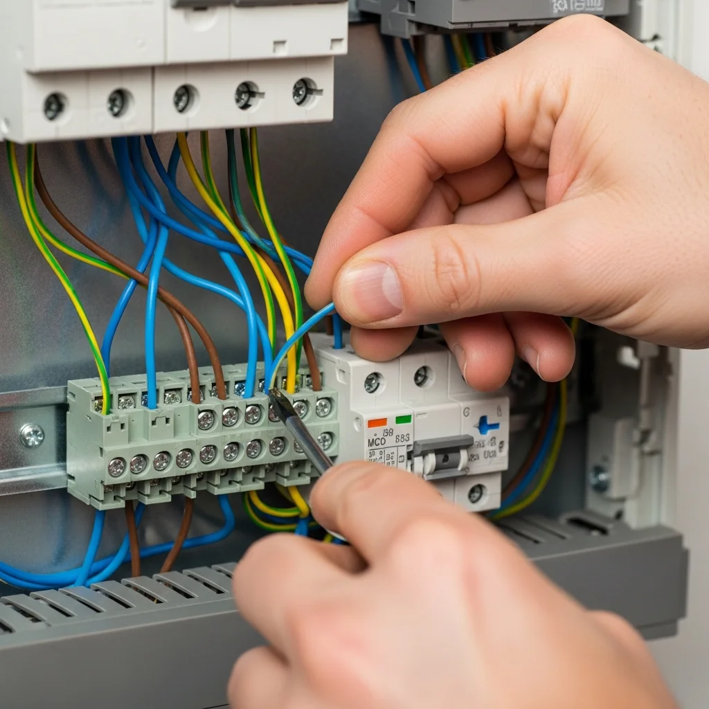 Electrician Merthyr Tydfil completing electrical installation