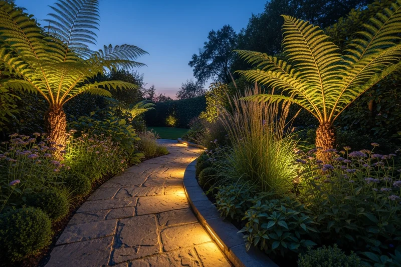 Garden lighting installed by Our electricians in South Wales